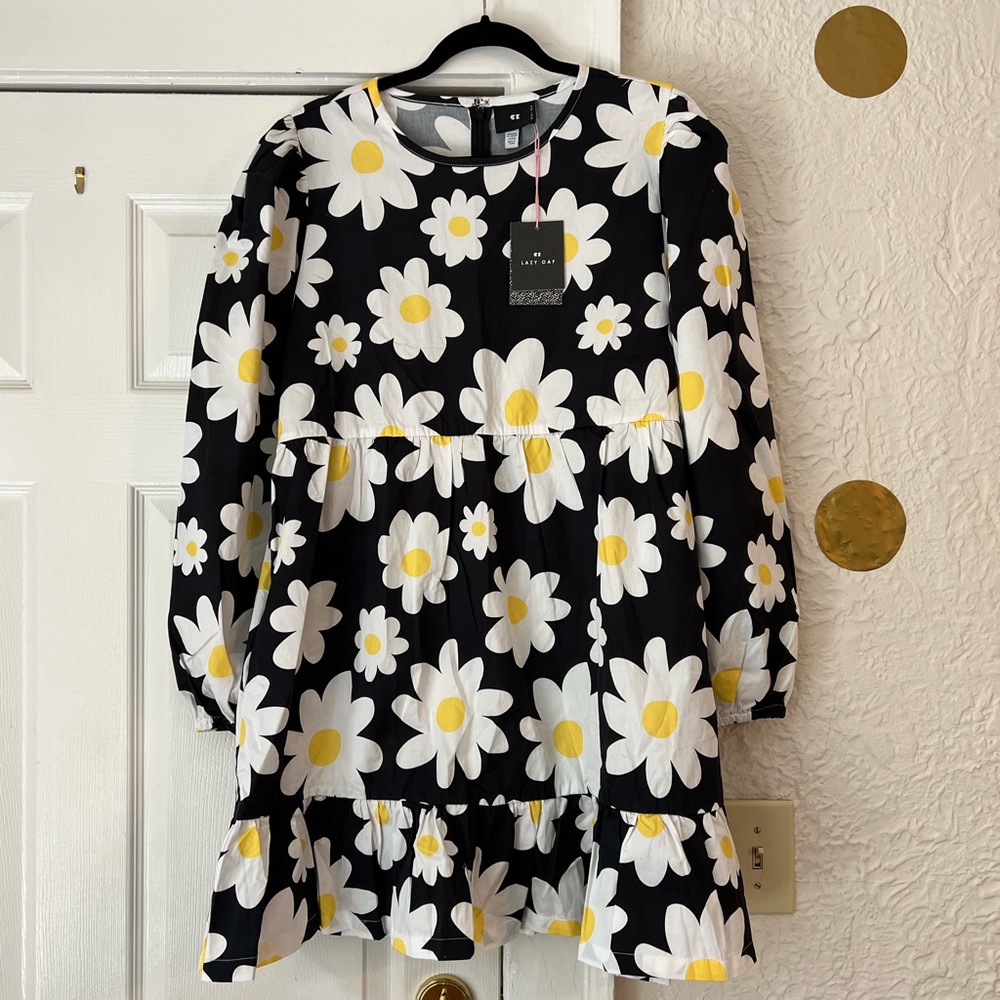 Lazy Oaf Black and White Daisy Dress